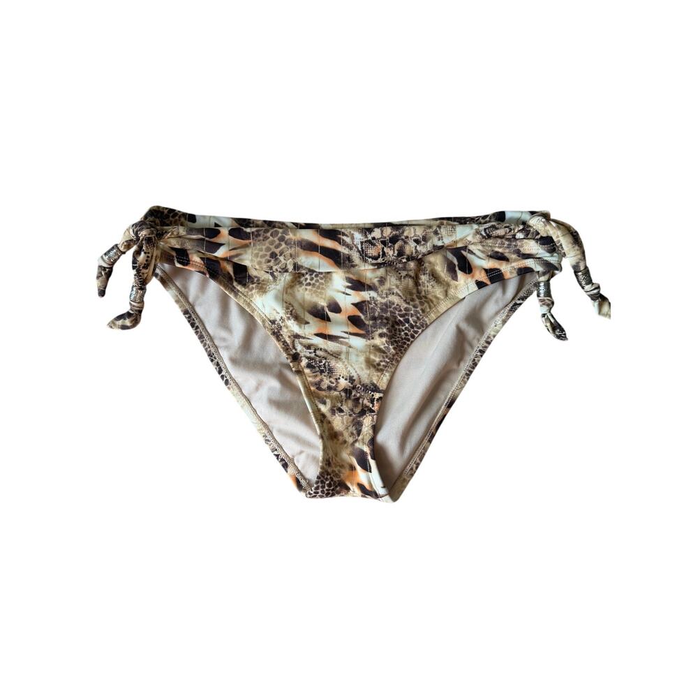 Mix It Snake Tiger Print Animal Print Tie Up Beaded Bold Bikini Bottom Size XL